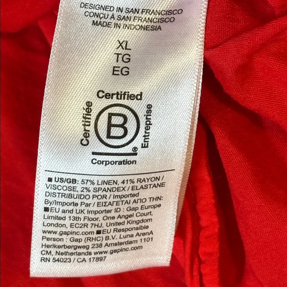 ATHLETA XL Paradise Linen Blend  Mid Rise Wide Leg Pants in red EUC - Picture 6 of 9